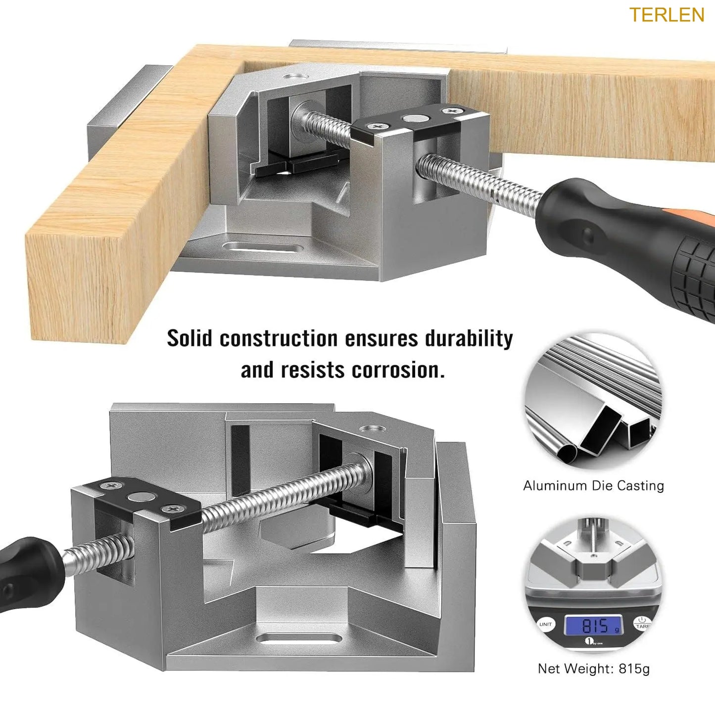 4-Pack 90° Right Angle Corner Clamps – Woodworking Frame & Cabinet Clamps