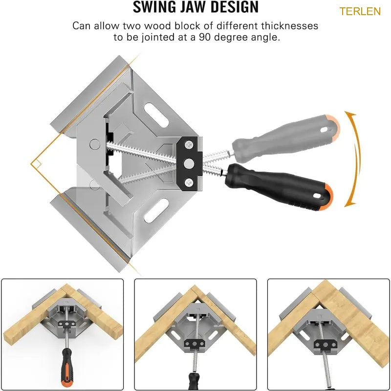 4-Pack 90° Right Angle Corner Clamps – Woodworking Frame & Cabinet Clamps