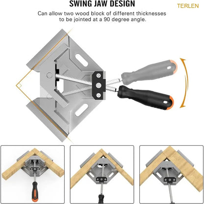 4-Pack 90° Right Angle Corner Clamps – Woodworking Frame & Cabinet Clamps