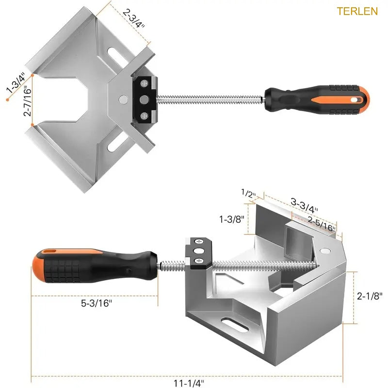 4-Pack 90° Right Angle Corner Clamps – Woodworking Frame & Cabinet Clamps